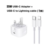 iPhone Charger UK Plug 20W/35W adapterPD fast Charging with Cable USB-C C-C C-Lighting For iPhone 9-