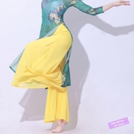 ✦Ready Stock✦ celana kulot wanita perempuan Oversized pendulum yellow, burgundy, white draped chiffon practice suit, classical dance, wide-legged pants, women's loose hakama