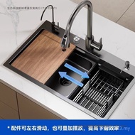 Single Sink Multifunctional Amber Grain Embossed Sink Kitchen Pool King Stainless Steel Thickened Di