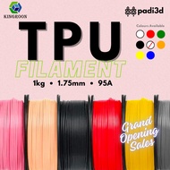 Kingroon 3D TPU 95A Filament. 1kg 1.75mm. Flexible Filament. High-quality, dry stock. New Store Prom