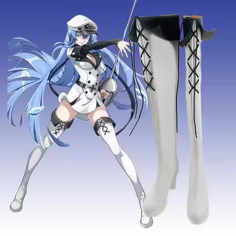 Akame Ga Kill Esdeath Cosplay Costume Shoes Anime Handmade Faux Leather Boots