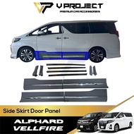 Toyota Alphard Vellfire AH30 ANH30 AGH30 2015-2023 Side Skirt Door Panel Modellista Bodykit Chrome G