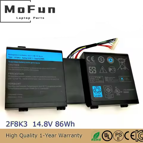 Genuine 2F8K3 Laptop Battery for Dell Alienware 17 R1 R3 17X M17X R5 18X M18X Series New-