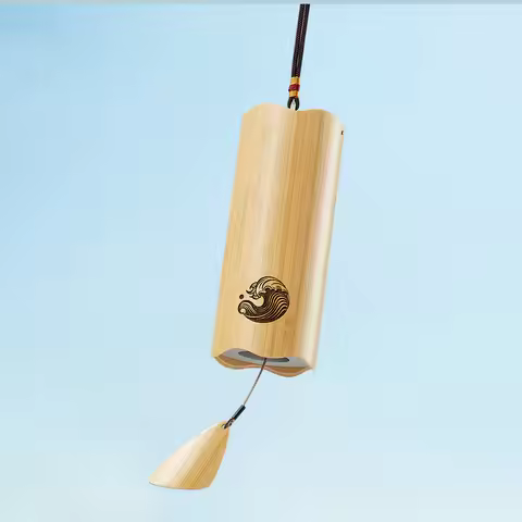 Hluru Bamboo Windchime 8 Rods Notes Dm Chord Wind Chimes Wind bell Craft Outdoor Garden Patio Zen Me