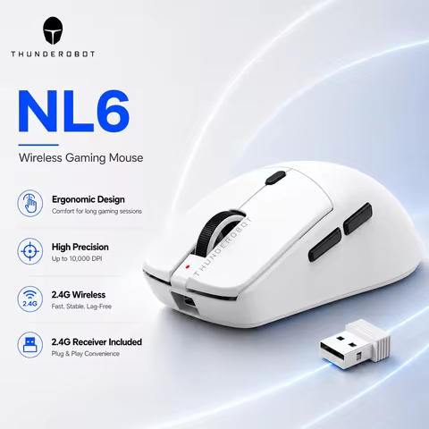 Thunderobot ML6 NL6 Wireless Gaming Mouse PAW3395 3311 3950 1K 8K Polling Rate for Laptop PC Gamer