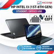 Hp Laptop INTEL I3 1ST 2ND 3RD GEN 4TH 5TH 7TH GEN 4GB 8GB RAM HDD SSD Budget Notebook Komputer Murah WIN 10