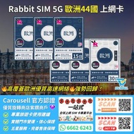 【優質 5G網絡🔥🔥強勢回歸】Rabbit SIM 5G 歐洲44國【15/30/50GB】數據卡 @歐洲全網通 無限上網 電話卡 上網卡 SIM卡 DATA卡