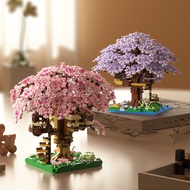 Cross-border Cherry Blossom Tree House Compatible Lego Peach Blossom House Building Blocks Building 