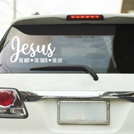 Jesus The Way Truth Life Sticker For Car Window Decor Religious Decal Christian Bible Verse Vinyl St