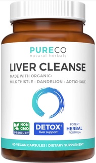 ✅พร้อมจัดส่ง✅Organic Liver Cleanse Detox &amp; Repair (Vegan, Non-GMO) Milk Thistle Extract (80% Silymarin), Dandelion Root, Artichoke Leaf, Yellow Dock - Liver Health Support Supplement - 60 Capsules