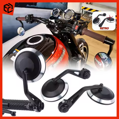 Motorcycle Retro Style Rearview Mirror Bar End Mirror For Kawasaki Z900RS Z650RS Eliminator 400 W800