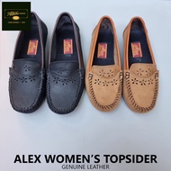ALEX SHOES WOMEN'S TOPSIDER GENUINE LEATHER CASUAL DRIVING SHOES