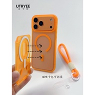 3in1 Case for Samsung S24 Magsafe Card Premium Strap Full Cover Support Magsafe