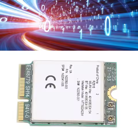 M.2 Wireless Card RZ616 MT7922A22M M.2 WiFi6E Wireless Card Module Adapter 5374Mbps Bluetooth 5.2 Tr
