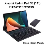Redmi Pad SE Case / Xiaomi Redmi Pad SE Casing (11") / Flip Cover + Keyboard