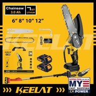 KEELAT 681012 Inch Cordless Mini Chainsaw KEC004 Branch Saw Wood Pruning Cutter Gergaji Elektrik Mes