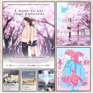 E85E I Want To Eat Your Pancreas Poster HD posters -waterproof ideal for living room bedroom bar dec