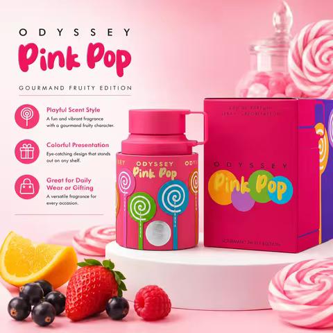 Armaf Odyssey Pink Pop Eau De Parfum Spray for Armaf Women 100ml Sweet Fruity Gourmand Fragrance Per