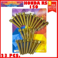 Heng Bolts (23 PIECES) Honda Crank Case Set With Clutch Honda RS 150 Tags: | YAYAMANIN YAMAHA|SUZUKI|HONDA|KAWASAKI | gold bolts | heng bolts
