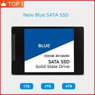 SSD สีฟ้าใหม่1TB 250GB 8TB โซลิดสเตตภายใน500GB 1TB 2TB 3D NAND SATA3 2.5 "SSD สำหรับแล็ปท็อปและโน้ตบุ๊คชิ้น