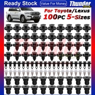 【Ready Stock】∋▩¤100PCS Plastic Car Fastener Push Pin Rivet Bumper Fender Clips For Toyota Vios Land