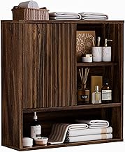 Farmhouse Bathroom Wall Cabinet Fluted,Medicine Cabinet Over The Toilet Storage Cabinet with Adjusta