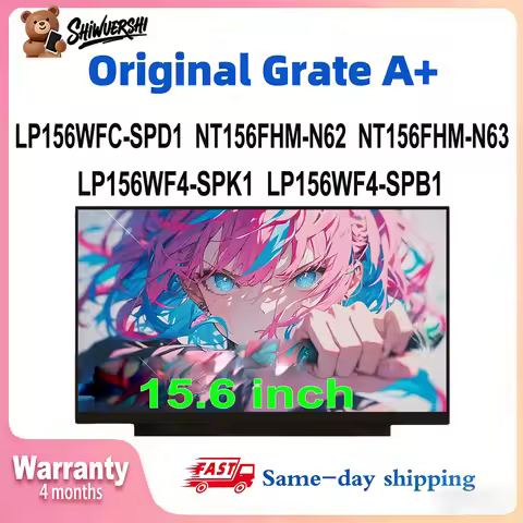 Original New A+ 15.6" Laptop Lcd Screen Monitor Panel Slim LP156WFC SPD1 NT156FHM N62 N63 LP156WF4 S