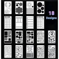 T9. (18DESIGNS) BULLET JOURNAL SOFT TEMPLATE STENCIL DRAWING JOURNAL
