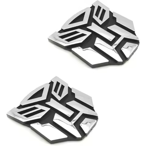 3" Tall for Car Autobot Sticker Pair Chrome Finish PVC Auto Emblems Transformers Autobot Car Accesso