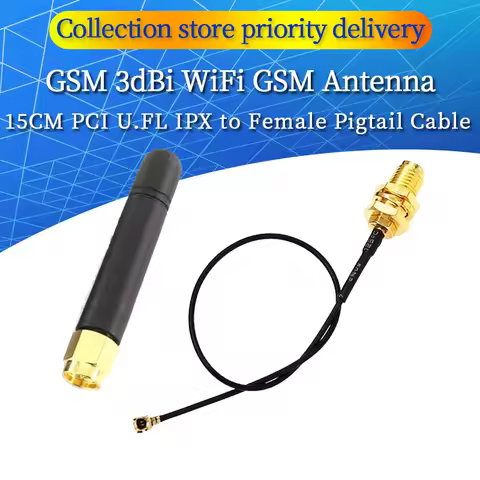 GSM 3dBi WiFi GSM Antenna Aerial SMA Female wireless router+ 15CM PCI U.FL IPX to Female Pigtail Cab