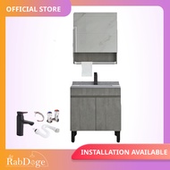 Rabdoge Bathroom Rock Surface Basin Cabinet With Mirror Cabinet