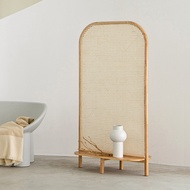 Solid Wood Screen Rattan Woven Screen Retro Partition Screen Entrance Bedroom Living Room Home Scree