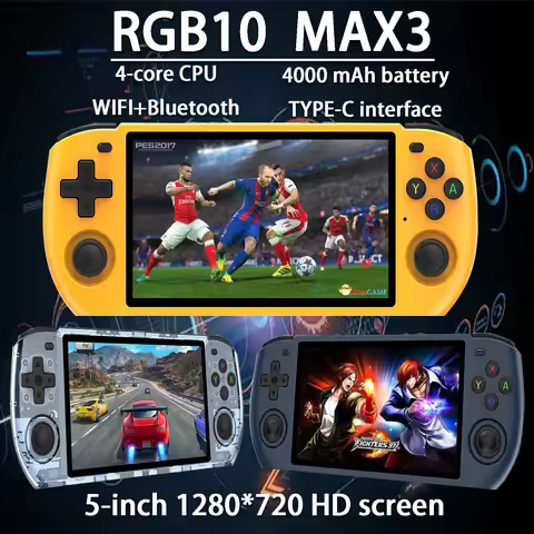 NEW POWKIDDY RGB10 MAX3 Retro Handheld Game Console RGB10max Open Source 5 Inch IPS Screen RK3566 HD
