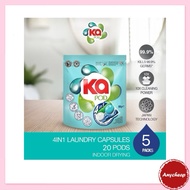 Ka 4 in 1 Antibacterial Laundry Capsules Detergent (20pcs x 5 Packets)