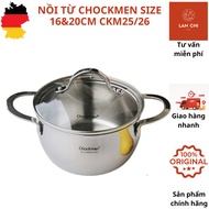CHOCKMEN high wall stainless steel pot 12,14, 16cm and 20cm, induction cooker, 3-layer stainless ste