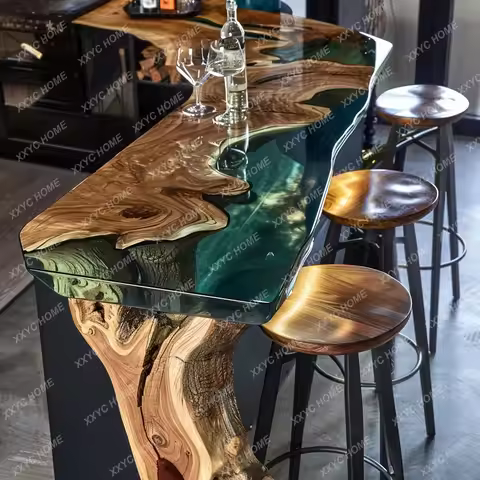 Epoxy resin river table coffee table, creative living room home use, simple modern light luxury tabl