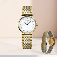 นาฬิกา Longines Master Collection ระบบอัตโนมัติ ตัวเรือนสแตนเลสสตีลสองสี หน้าปัดสีเงิน เส้นผ่านศูนย์