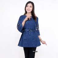 Baju Batik Wanita - BATIK RUZZA - Blus Wanita - Blouse Batik Mega Mendung - Atasan Wanita Blus Kanto