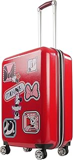 Disney Minnie Mouse Patchwork Rolling Luggage, Hardshell Suitcase with Wheels, Red, 25 inch, Disney Minnie Mouse Patchwork Rolling Luggage, Hardshell Suitcase With Wheels