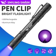 SMILING SHARK Mini Torch Light UV Light Purple Light Flashlight 1Mode AAA Battery 395NM Purple light