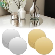 10Pcs Round Mirror Plate 7.87 Inch Acrylic Circle Mirror Tray Circle Mirror Candle Plate  SHOPQJC908
