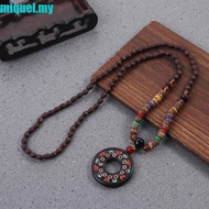 MIQUEL Necklace Horn Handmade Buddhist Mala Women Men Pendant