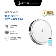 ECOVACS Yeedi k650 Robot Vacuum Cleaner | 2-in-1 2000 Pa Suction and Mop Robot| Tangle-Free | App Control  Auto-Recharge