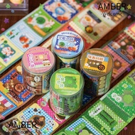 AMBER Adhesive Tape, Decorative Cute Washi Tape, 2025 Showa Memory Series Hand Made Kawaii Stationer