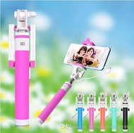 Cable Take a Pole Flexible Wired Selfie Stick Monopod For Iphone Samsung Mobile Phones