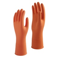 1คู่ ถุงมือยาง "ตรามือ"  สีส้ม ถุงมือแม่บ้าน (Food Safe) / ASGUARD GLOVE (Size M เทียบเท่า FreeSize)