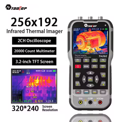 TOOLTOP TH202 4 IN 1 256*192 Infrared Thermal Imager 80MHz 2CH Oscilloscope Multimeter 4GB Data Stor