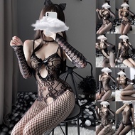 【CSDE LOW price】Women Lingerie Sexy Bodystocking Bodysuit Fishnet Stocking Nightwear Sleepwear