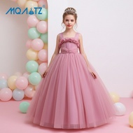 MQATZ Shoulderless Kids Bridesmaid Dress For Girls Children Costume Lace Princess Dresses Girl Party