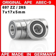 10-100PCS Germany ABEC-9 Bearing 697 ZZ 2RS 7*17*5 mm 697-2RS 697ZZ Z  RS LB LU - 2Z Miniature Preci
